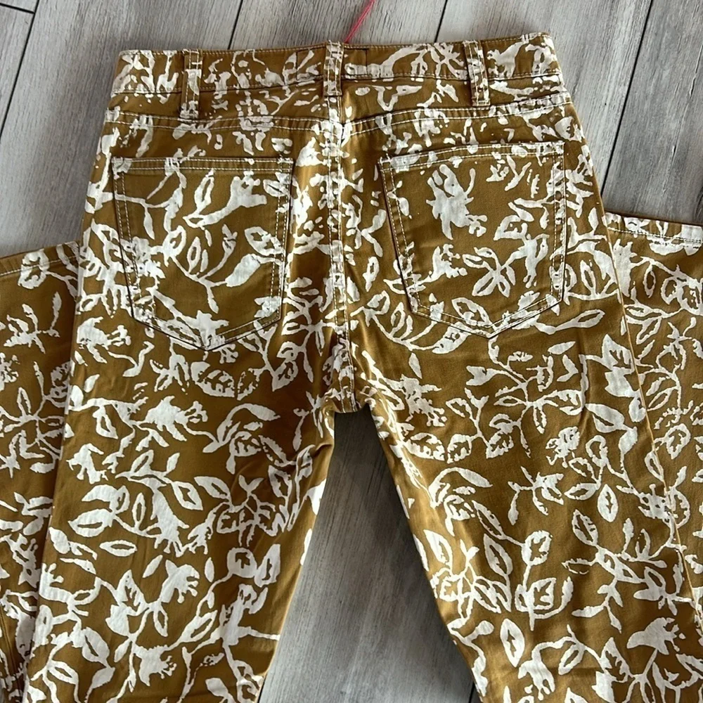 DVF X CURRENT/ELLIOT the classic skinny gold floral leaf pattern jeans size 27